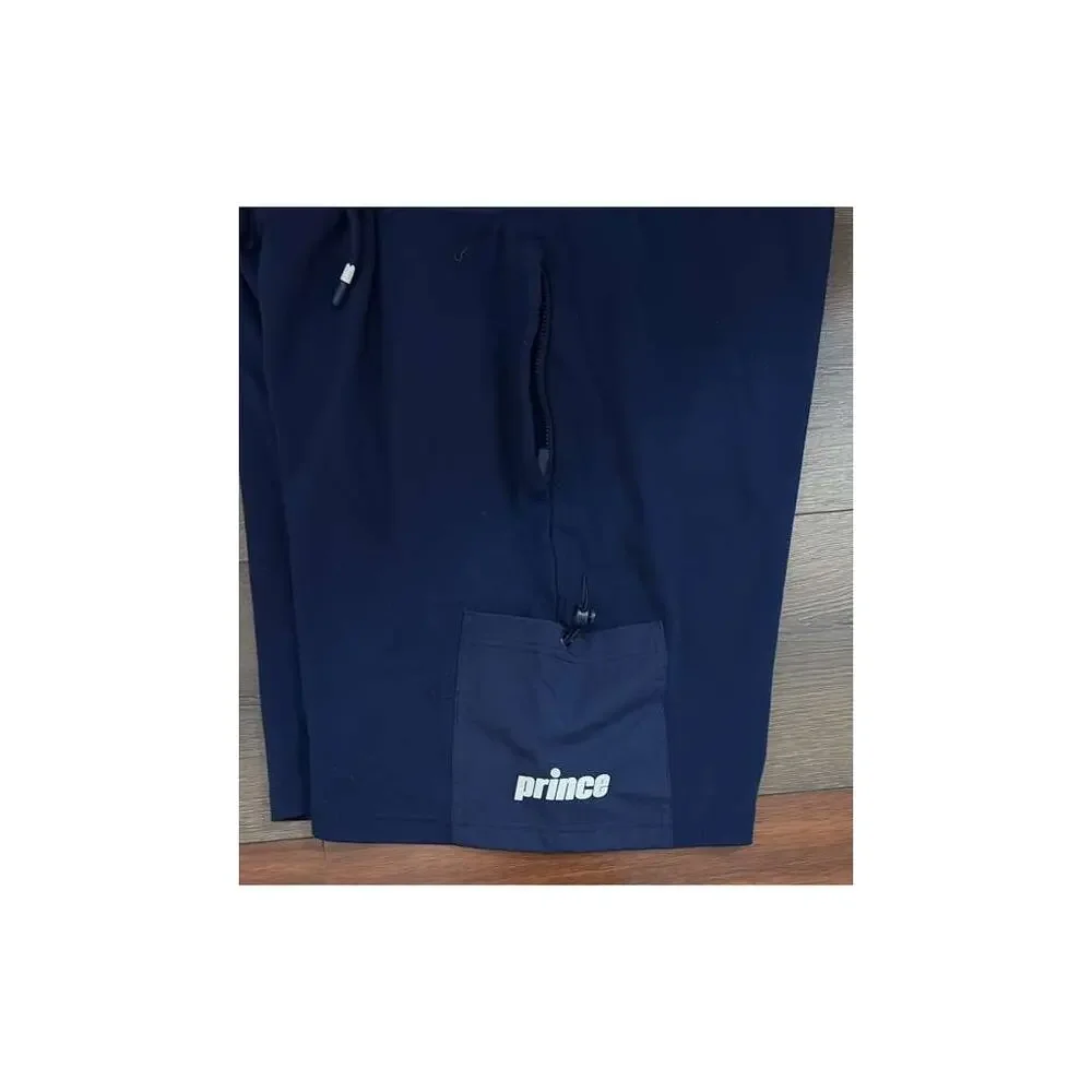 Prince Pickleball Men's Navy Blue Athletic Shorts Large Cargo Pocket Drawstring